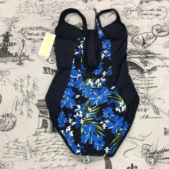 Michael Kors Zip Front One Piece Swimsuit - Picture 6 of 9